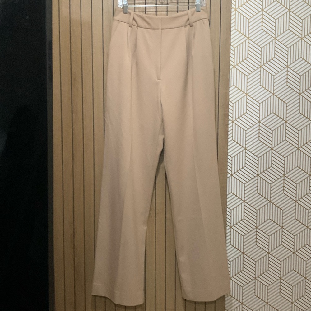 Favorite Daughter Pleated Wide Leg Pants Beige